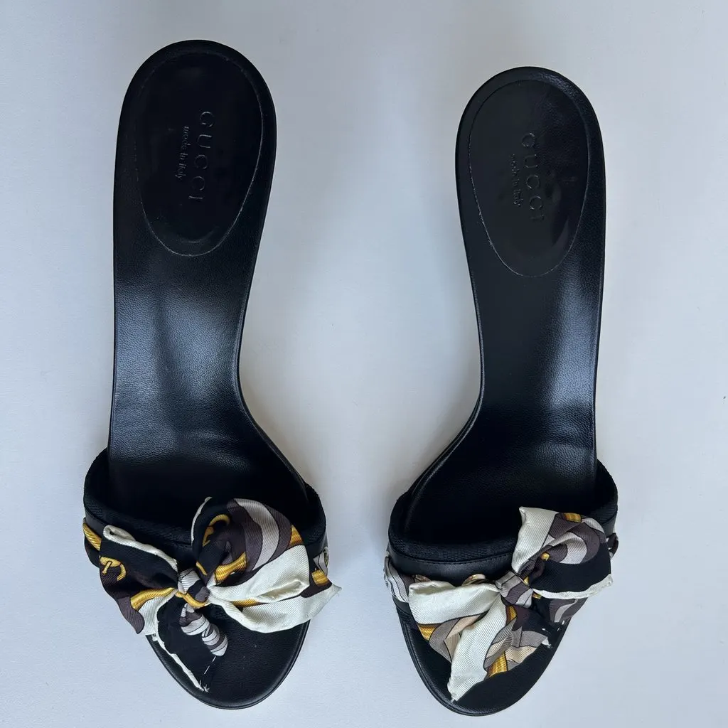 Gucci Gucci Bandana Mules Black Leather Very good - Inside View