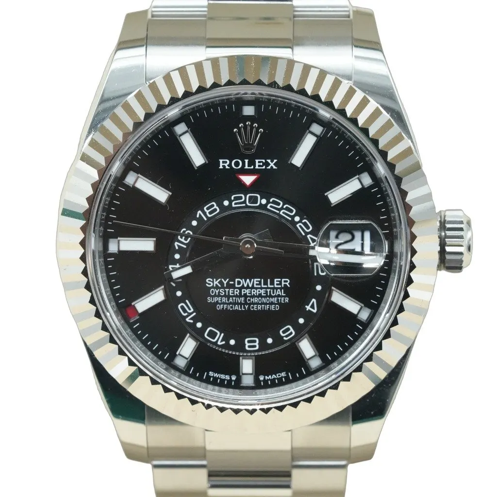 Rolex Rolex Sky-Dweller 42mm 326934 Oystersteel 18 K White Gold Case Black Dial