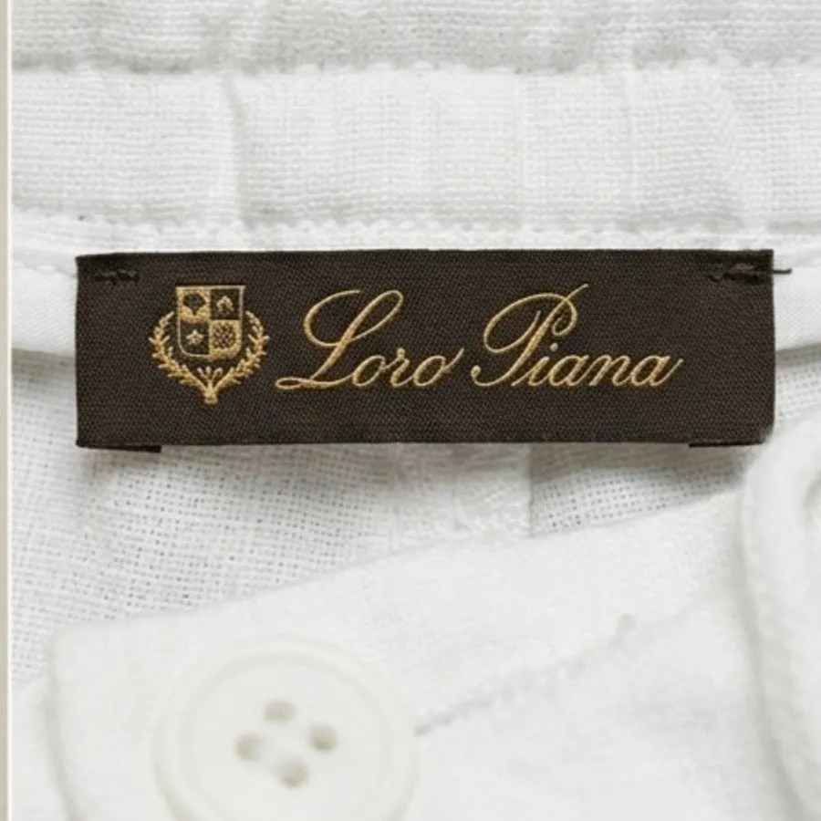 Loro Piana Loro Piana Marlyn Linen Trousers (Carlo Linen Trousers). White Cotton Very good - Inside View