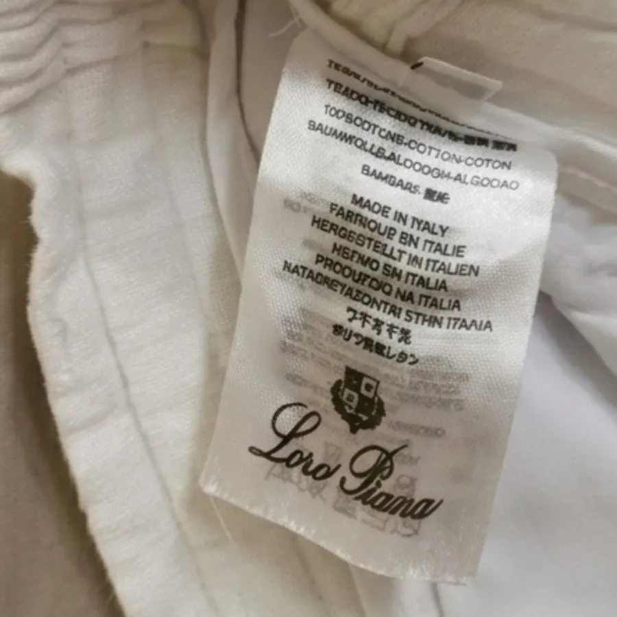 Loro Piana Loro Piana Marlyn Linen Trousers (Carlo Linen Trousers). White Cotton Very good - Model View