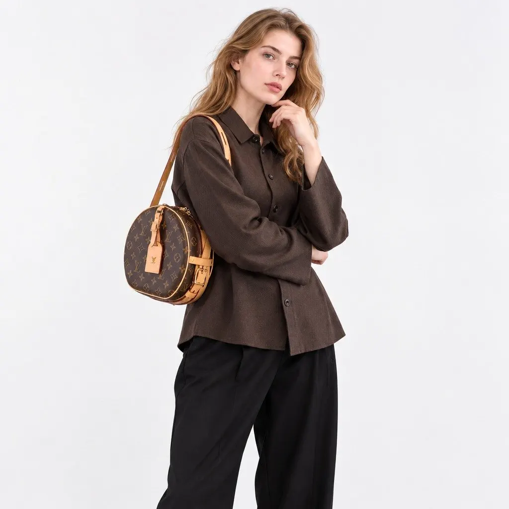 Louis Vuitton Petite Boite Chapeau Brown Leather Very good - Back View