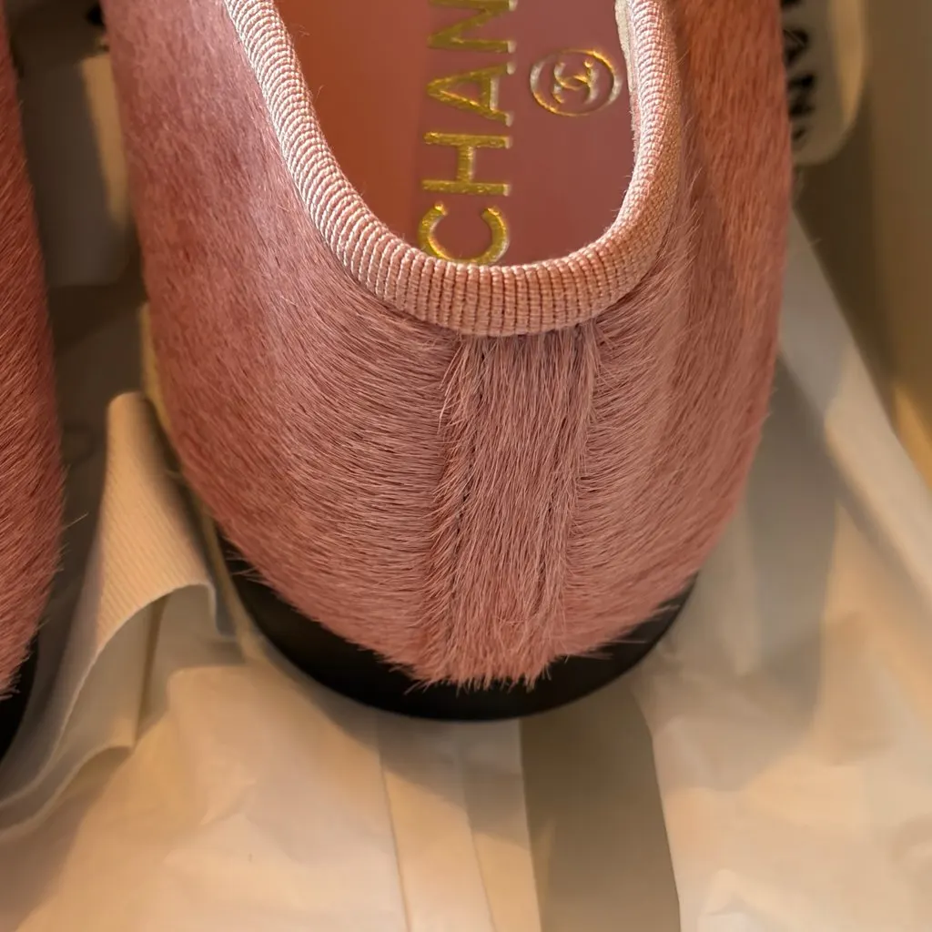 Chanel Cambon Pony-Hair  Calfskin Cap-Toe Ballet Pink Leather Very good - Back View
