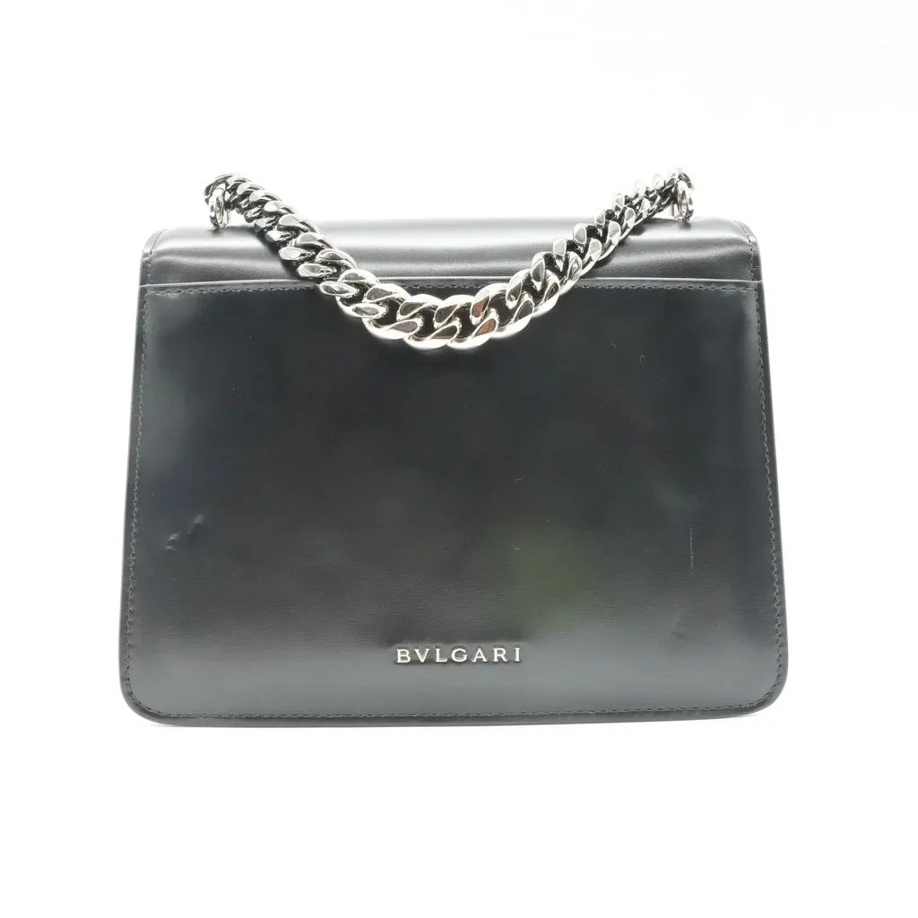 Bvlgari Serpenti Forever Chain Black Bag Black Leather Good - Back View