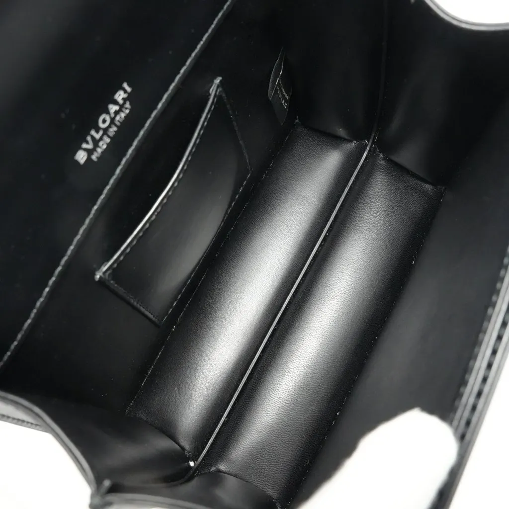 Bvlgari Serpenti Forever Chain Black Bag Black Leather Good - Model View