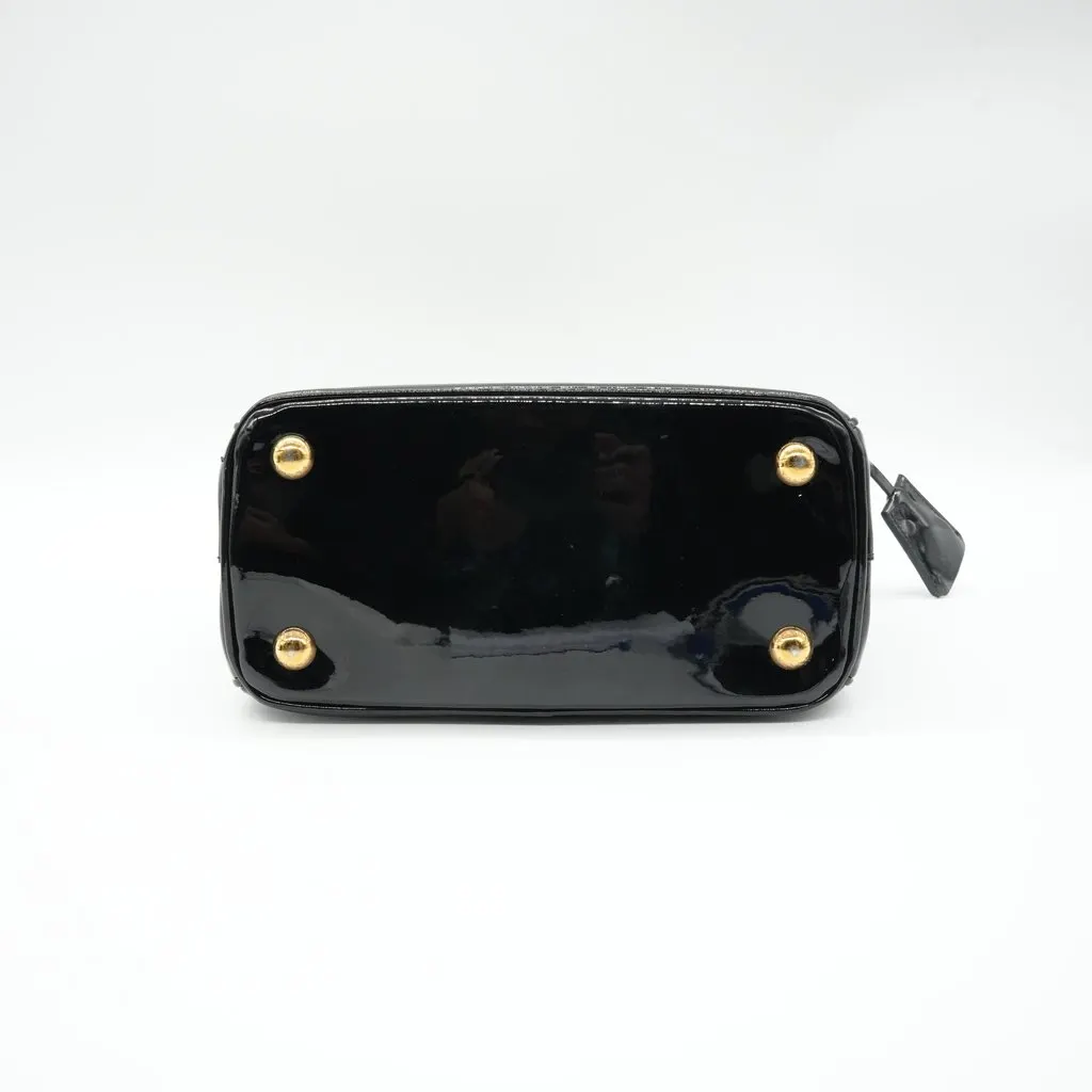 Prada Galleria Mini Black Patent Leather Black Leather Good - Inside View