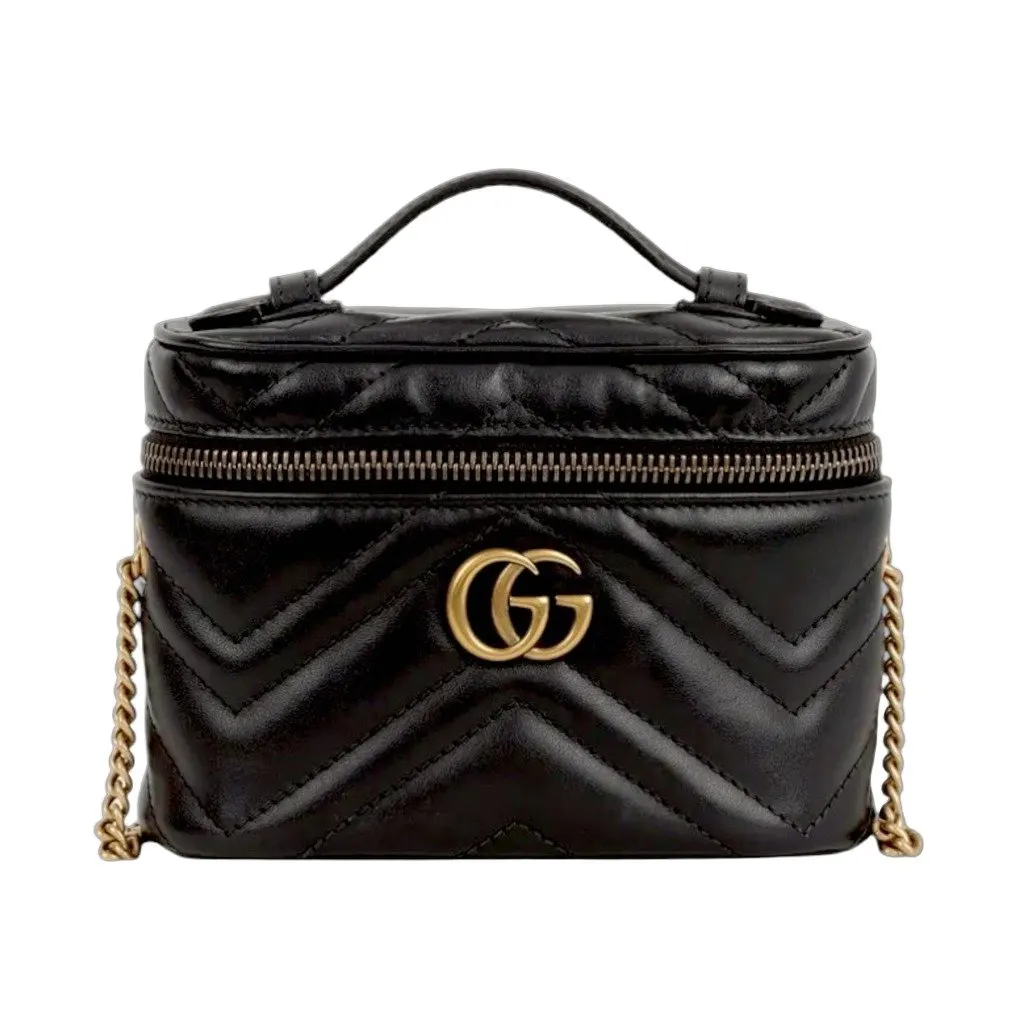 Gucci Marmont Vanity Black Leather Never worn, with tag - Front View