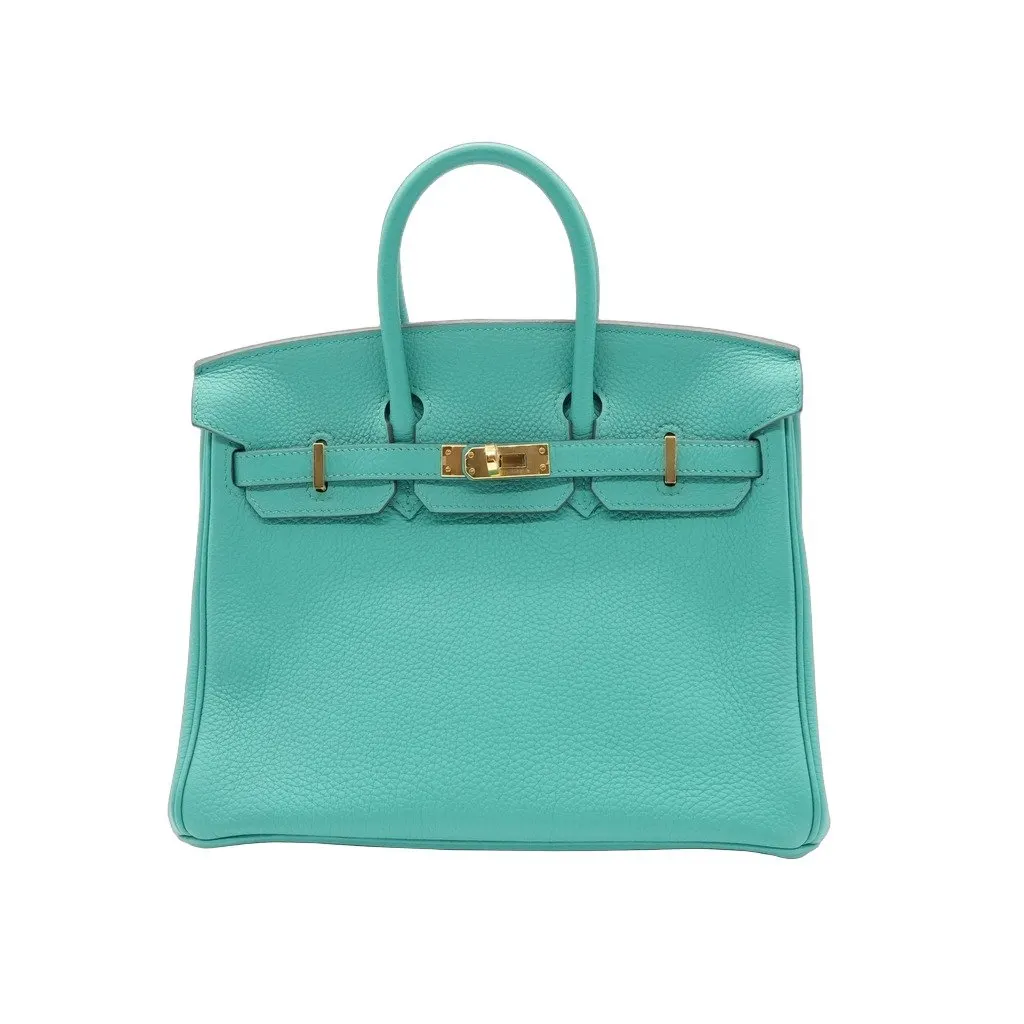 Hermès Birkin 25 Vert Verone Togo Stamp D(2019) Green Leather Good - Front View