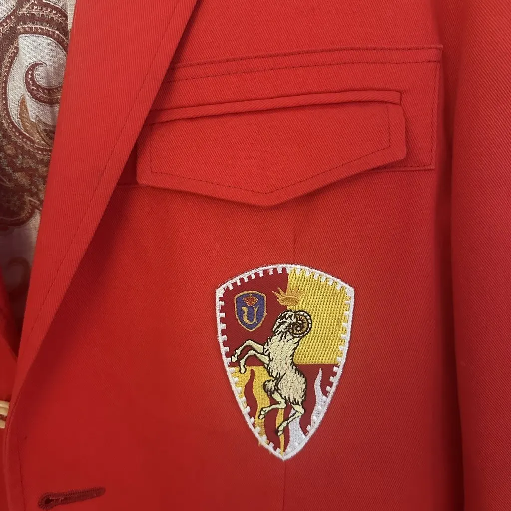 Etro ETRO Men’s Red Cotton Blazer with Paisley Lining – Made in Italy – Approx. IT 52 Red Cotton Very good - Back View