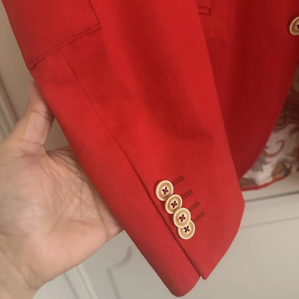 Etro ETRO Men’s Red Cotton Blazer with Paisley Lining – Made in Italy – Approx. IT 52 Red Cotton Very good - Model View