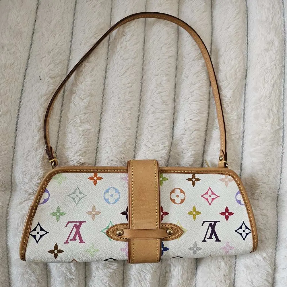 Louis Vuitton Murakami Shirley White Canvas Gold Good - Back View