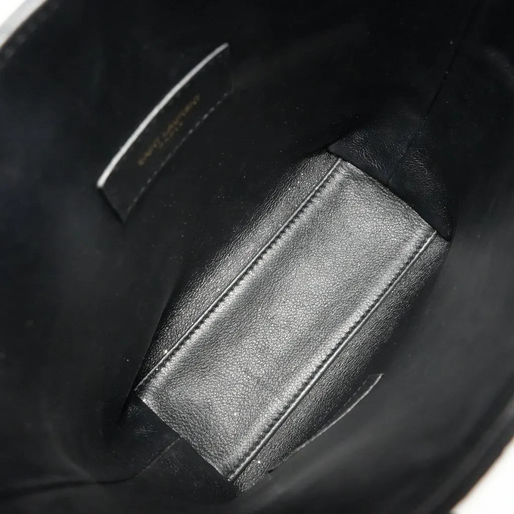 Saint Laurent Mini Toy Shopping Bag In Croc-Embossed Leather Black Black Leather Very good - Model View