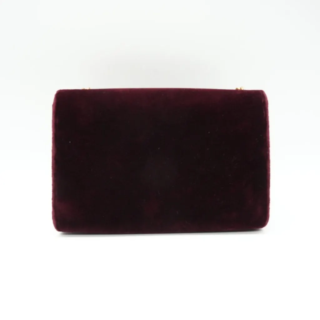 Saint Laurent Small Kate Tassel Burgundy Velvet Burgundy Velvet Good - Back View
