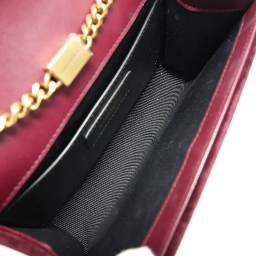 Saint Laurent Small Kate Tassel Burgundy Velvet Burgundy Velvet Good - Model View