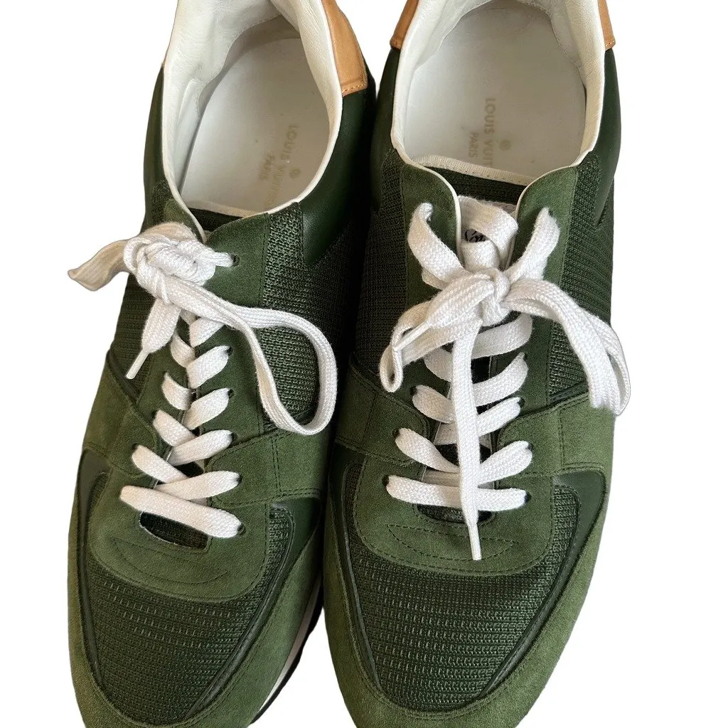 Louis Vuitton Older-season Louis Vuitton sneakers in a distinctive deep green colorway.
