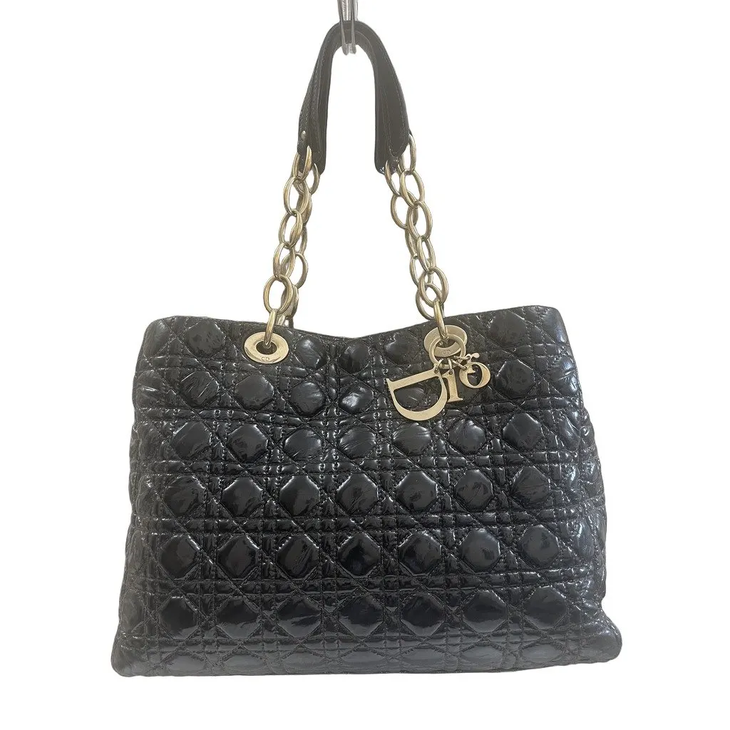 Christian Dior Cannage Patent Leather Tote