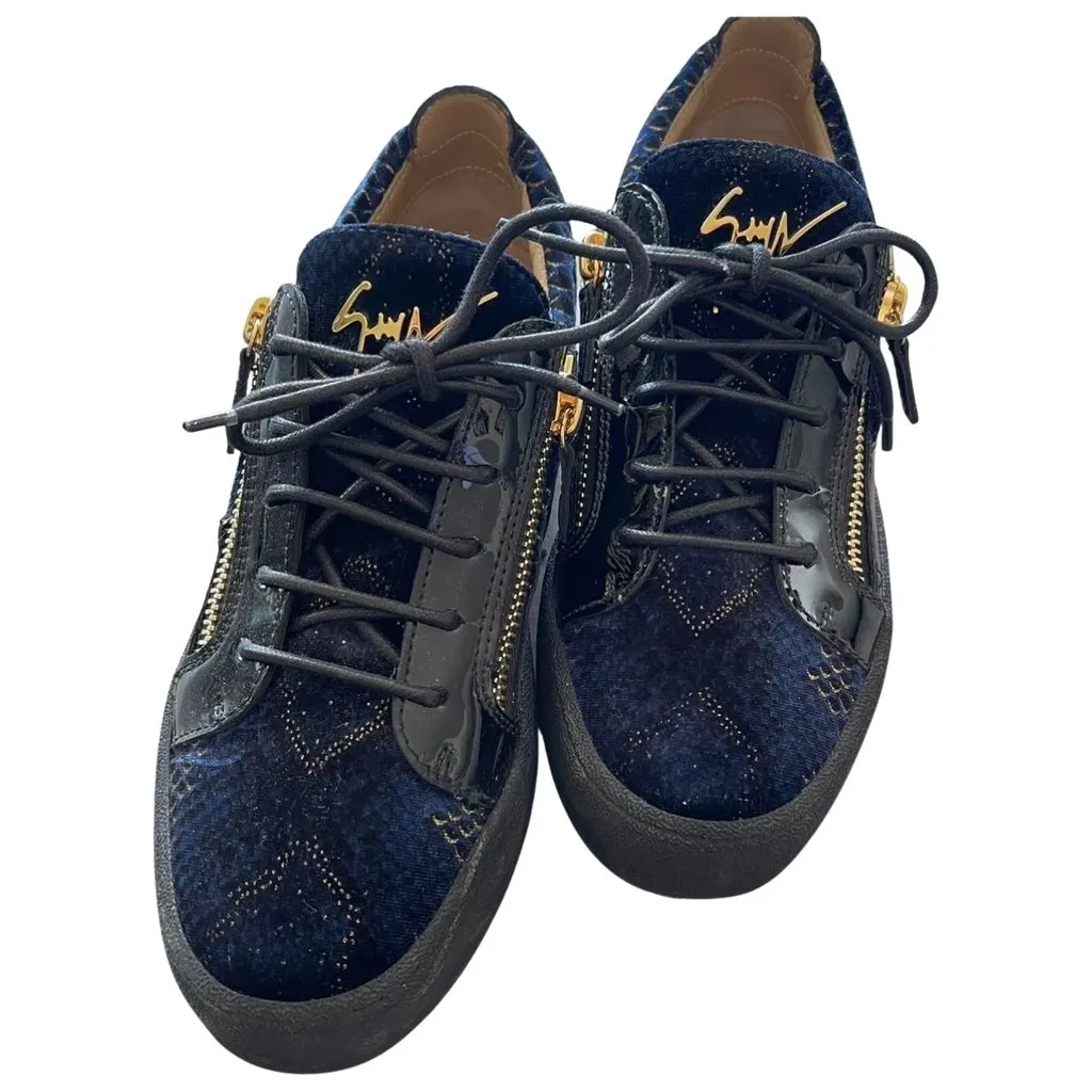 Giuseppe Zanotti Velvet Zip Blue Velvet Very good - Front View