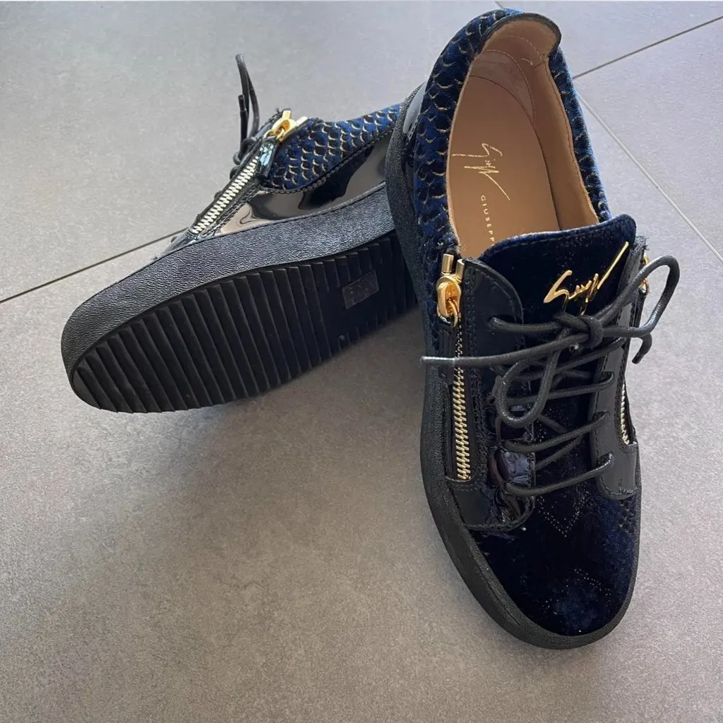 Giuseppe Zanotti Velvet Zip Blue Velvet Very good - Inside View