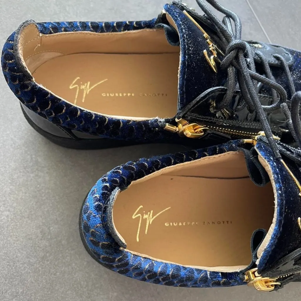 Giuseppe Zanotti Velvet Zip Blue Velvet Very good - Box View