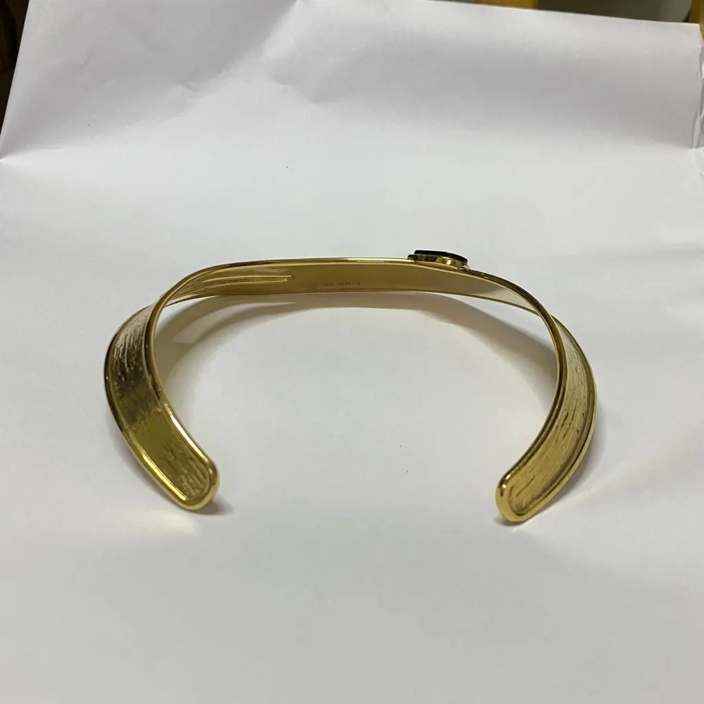 Vionnet Rigid Open-Front Gold-Tone Collar Choker with Monochrome Enamel AccentsSize : 14 MultiColor Very good - Inside View