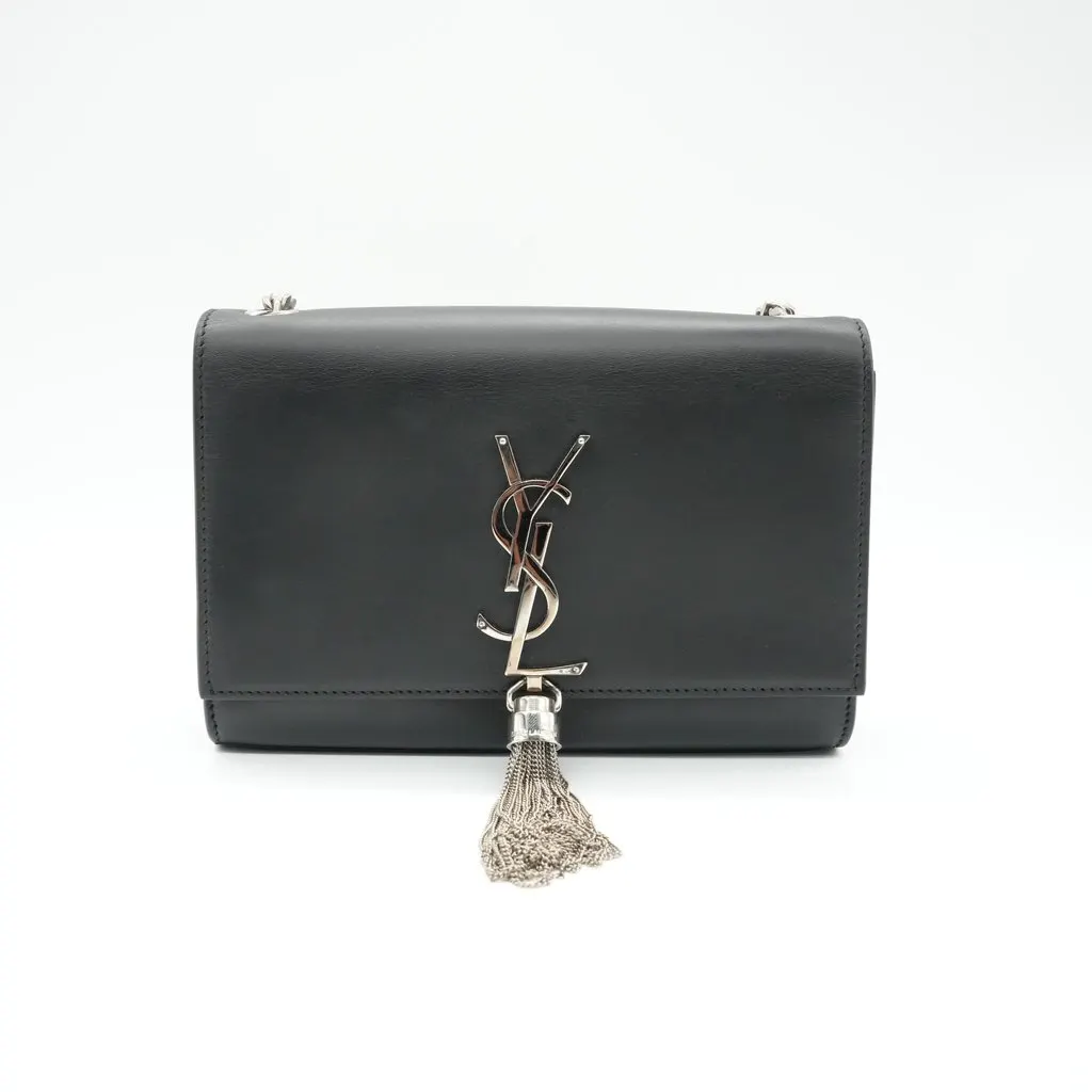 Saint Laurent Kate Small Tassel Chain Bag Black