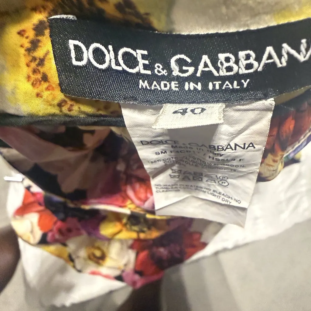 Dolce & Gabbana D&G Multicolour Floral Cotton Full Midi Skirt – IT40/UK 8/US4 MultiColor Cotton Very good - Inside View