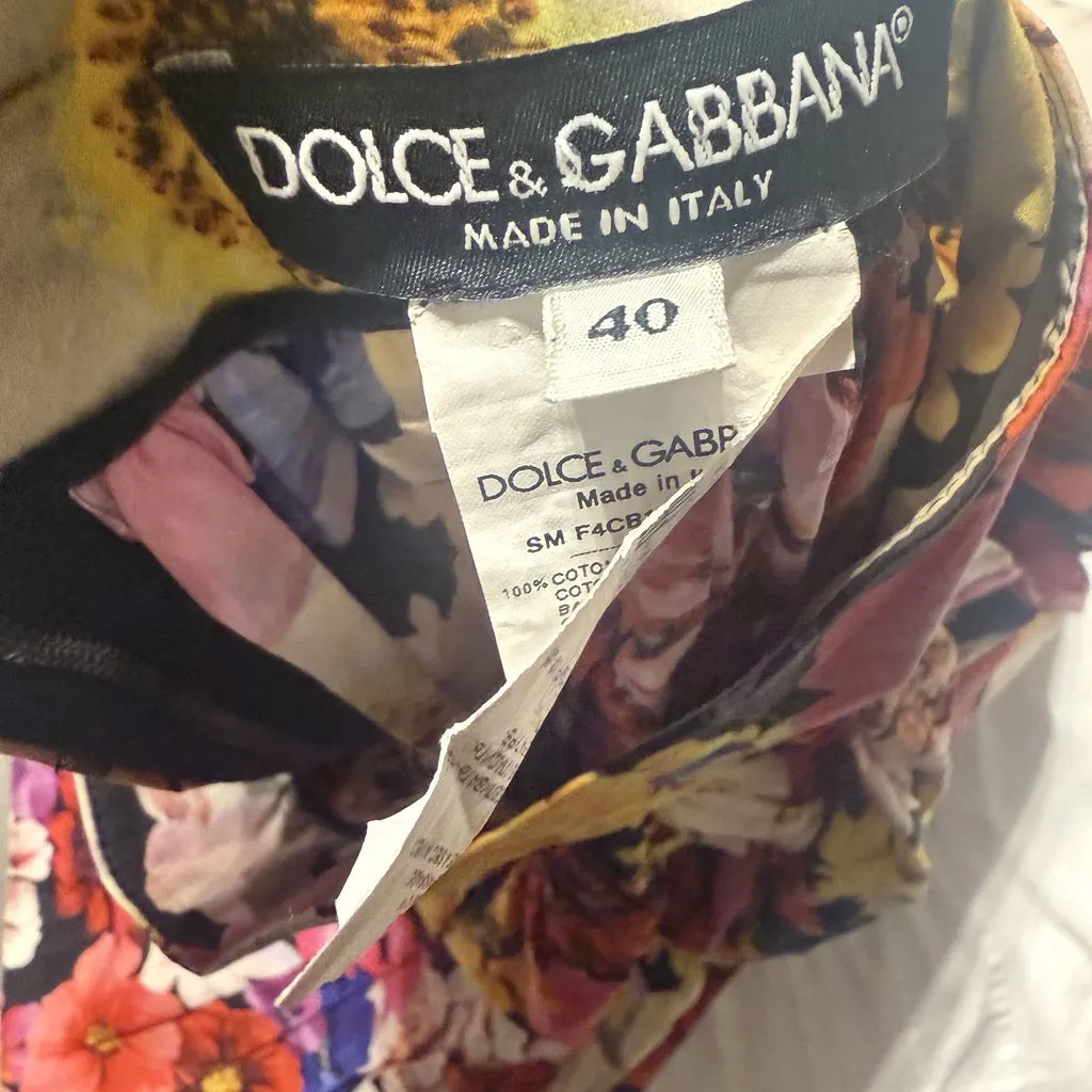 Dolce & Gabbana D&G Multicolour Floral Cotton Full Midi Skirt – IT40/UK 8/US4 MultiColor Cotton Very good - Box View