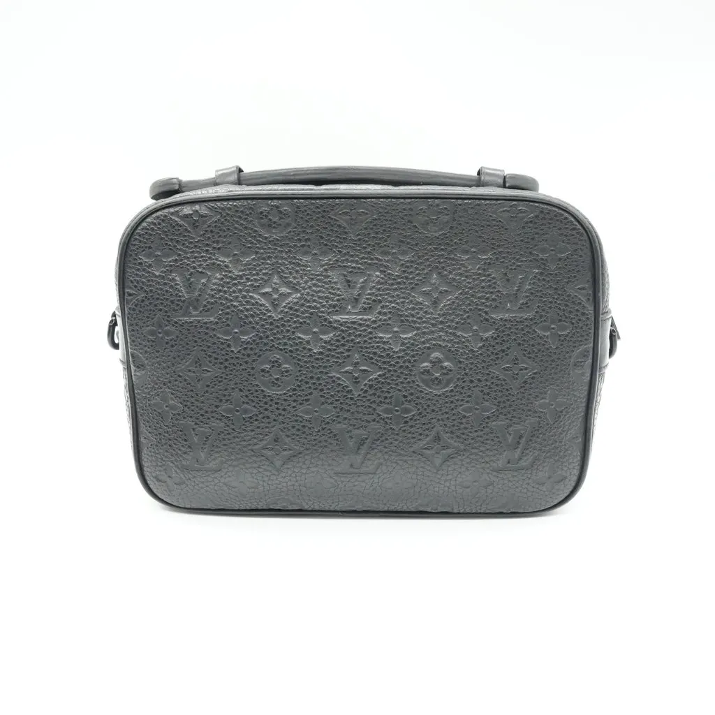 Louis Vuitton S Lock Messenger Black Black Leather Fair - Back View