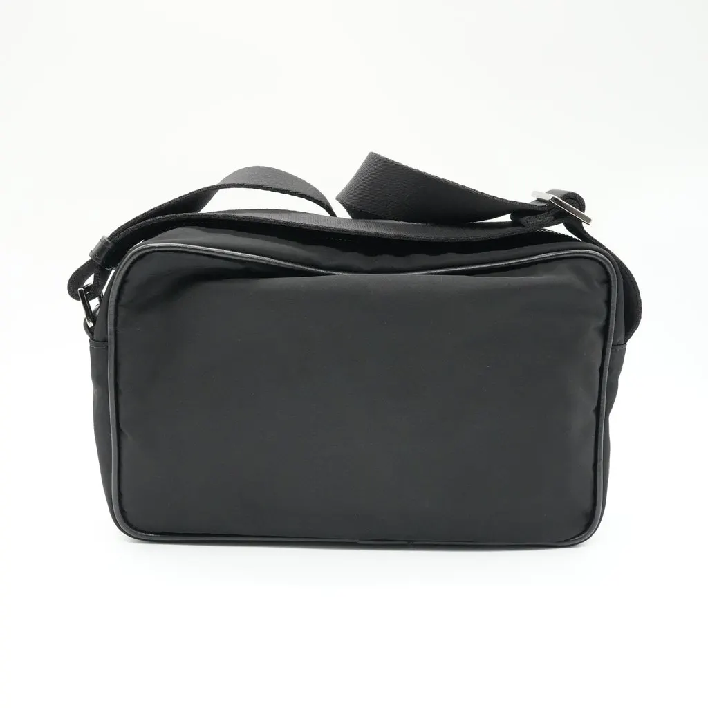 Versace La Greca Multi-Pocket Messenger Bag Black Black Very good - Back View