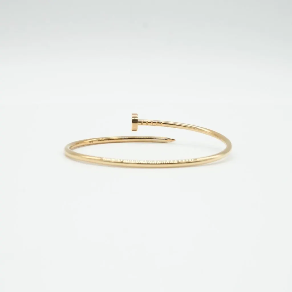 Cartier Juste Un Clou Bracelet, Small Model 18K Yellow Gold Size:17 9.3g Gold Gold Good - Back View