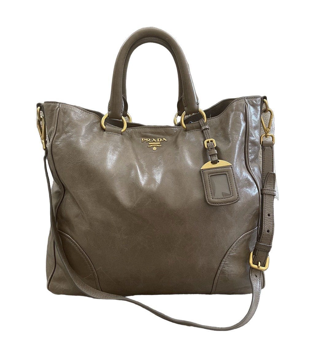 Prada Green Saffiano Boston Bag Green Medium Leather
