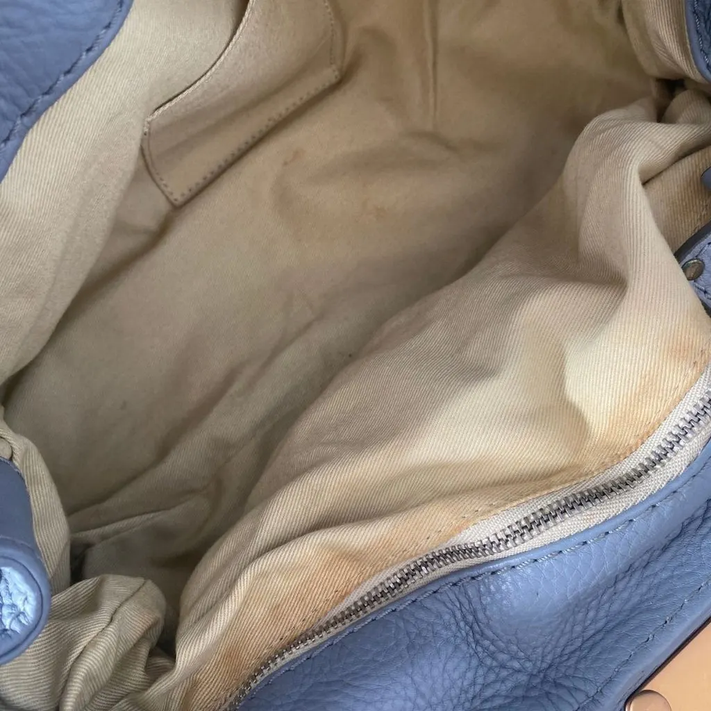 Chloé Paddington Light Blue Leather GHW Blue Leather Good - Inside View