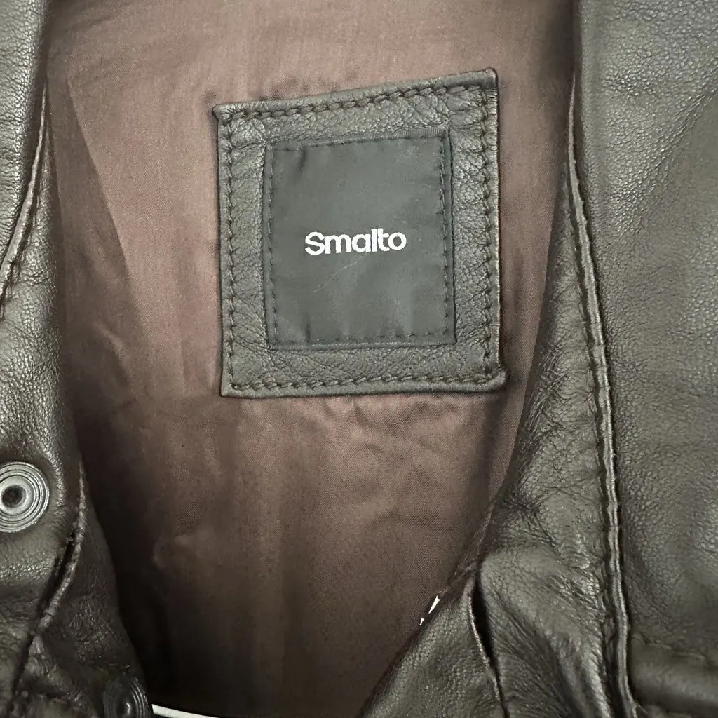 Unsigned SMALTO Vintage Brown Genuine Leather Field Jacket Brown Leather Very good - Inside View