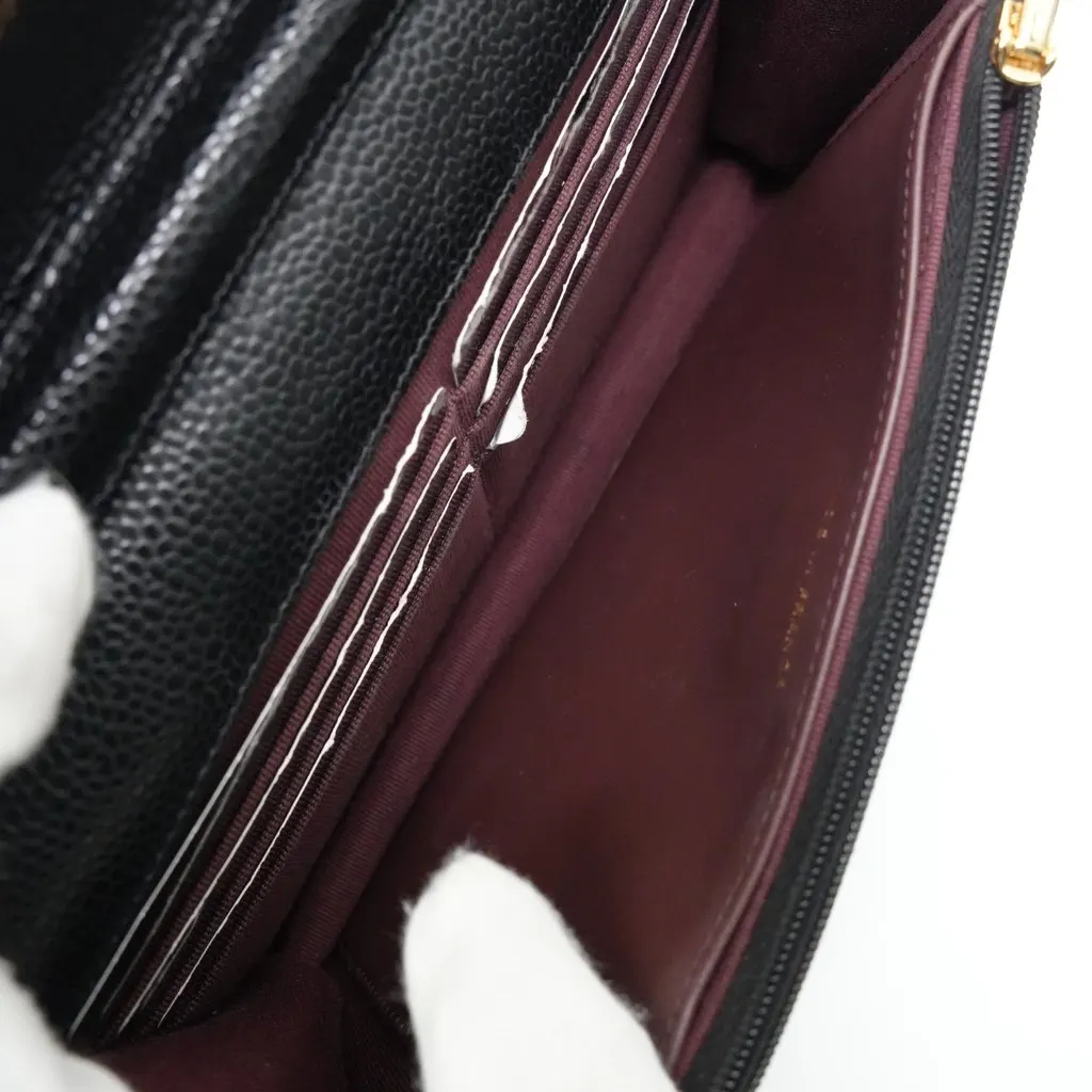 Chanel Wallet on Chain Caviar Leather Black Black Leather Good - Model View