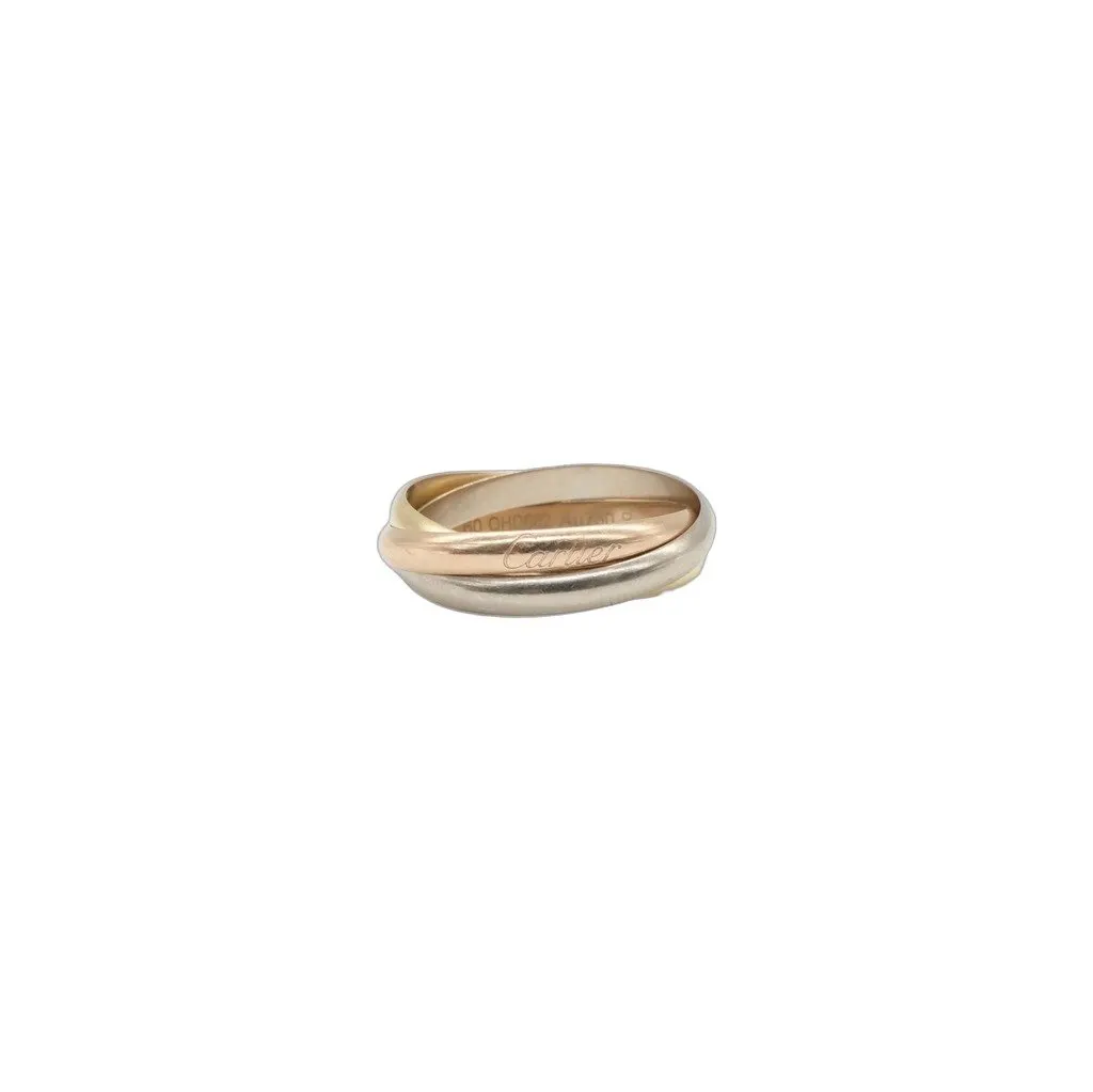 Cartier Trinity Ring, Small Model, 18K YG/WG/RG Size:60 6.7g