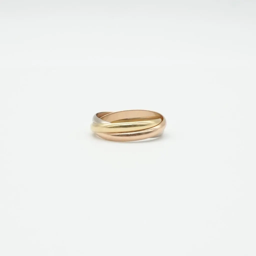 Cartier Trinity Ring, Small Model, 18K YG/WG/RG Size:60 6.7g Gold Gold Good - Inside View