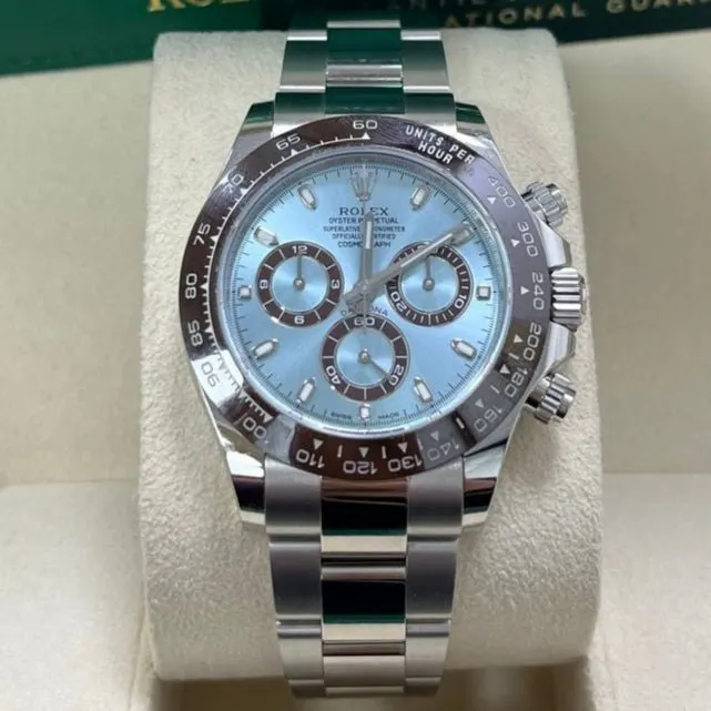 Rolex 950 Platinum Cosmograph Daytona 40 Watch - Ice Blue Index Dial Blue Never worn - Back View