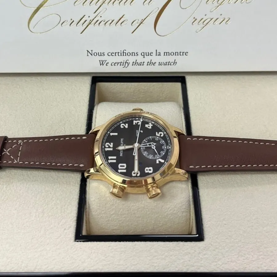 Patek Philippe Travel Time 37mm Rose Gold/ Brown Sunburst Dial 37mm Pink Never worn - Back View
