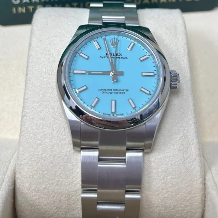 Rolex Oyster Perpetual 31mm Blue Never worn - Inside View