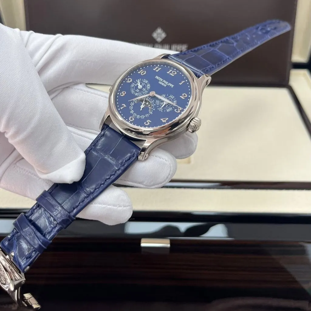 Patek Philippe Minute Repeater Perpetual Calendar Grande Complication White Gold Blue Dial 5374G-001 42mm Blue Never worn - Box View
