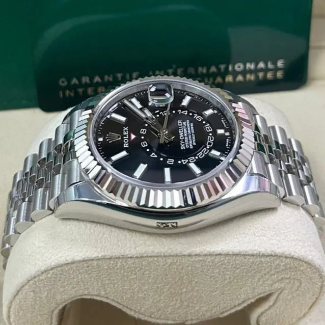 Rolex White Rolesor Sky-Dweller Black Index Dial  Jubilee Bracelet 42mm Black Never worn - Back View