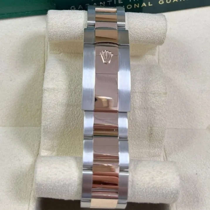 Rolex Steel and Rose Gold Datejust 41mm - Fluted Bezel - Slate Gray Wimbledon Roman Dial (Reference #126331) 41mm Pink Never worn - Model View