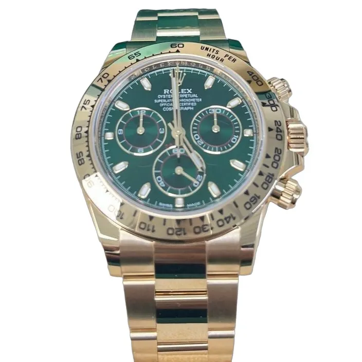 Rolex 'John Mayer' Daytona Cosmograph | Green Dial, Yellow Gold 40mm Green Never worn - Front View