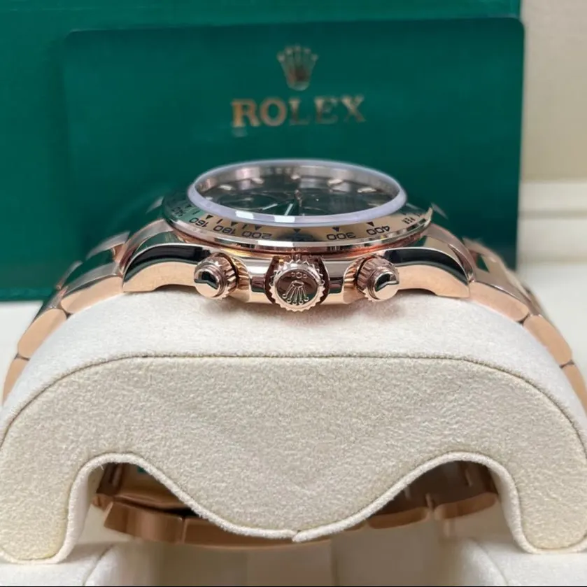 Rolex Everose Gold Cosmograph Daytona 40 Watch - Chocolate and Black Index Dial Pink Never worn - Inside View