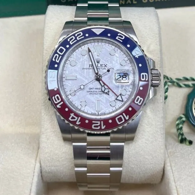 Rolex White Gold GMT-Master II 40 Watch - Blue and Red Pepsi Bezel - Meteorite Dial - Oyster Bracelet Blue Never worn - Back View