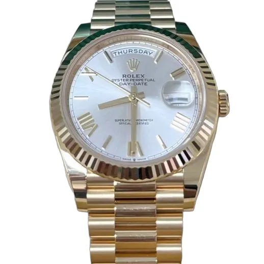 Rolex Day-Date 40 Silver Never worn - Front View