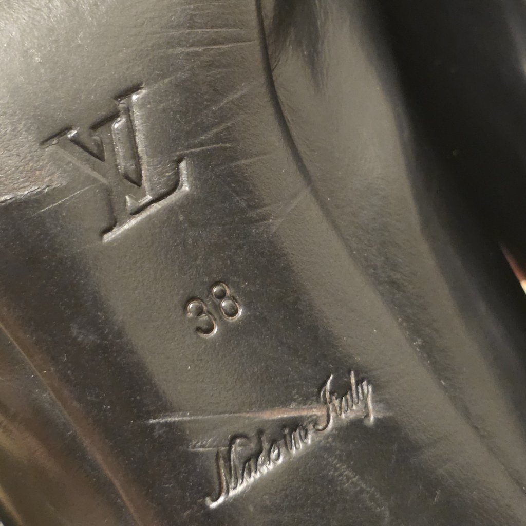 Louis Vuitton Louis Vuitton Peep-toe Heels Black EU 38 Leath