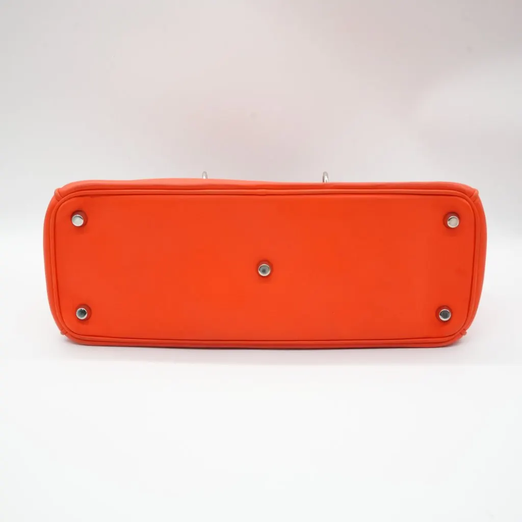 Dior Diorissimo Shopper Tote Large Orange Leather Inner Blue Orange Leather Fair - Inside View