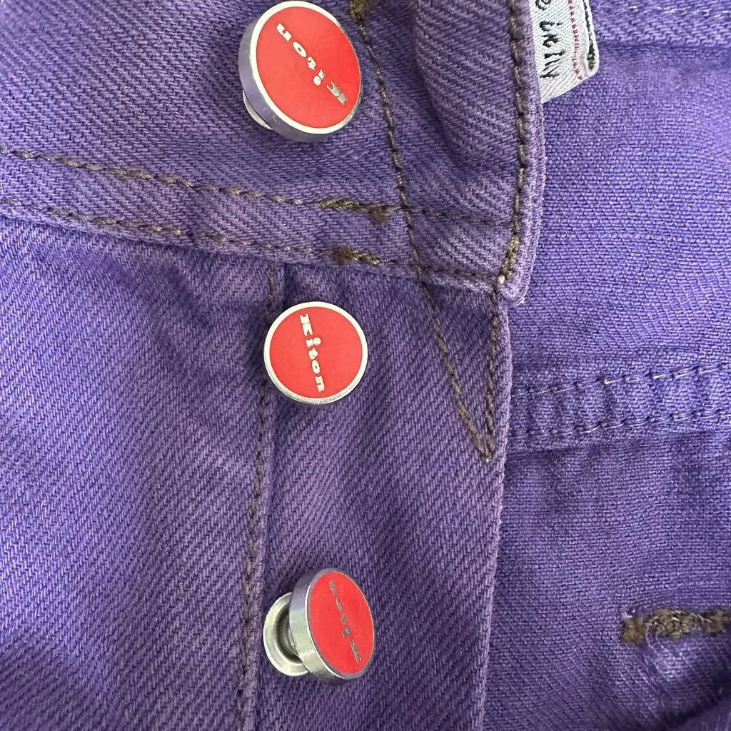 Kiton NAPOLI Purple 100% Cotton Five-Pocket Jeans – Size 34 Purple Cotton Very good - Model View