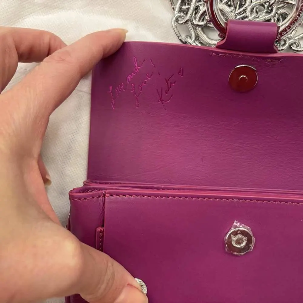 Zadig & Voltaire Kate Wallet Pink Leather Silver Never worn - Model View