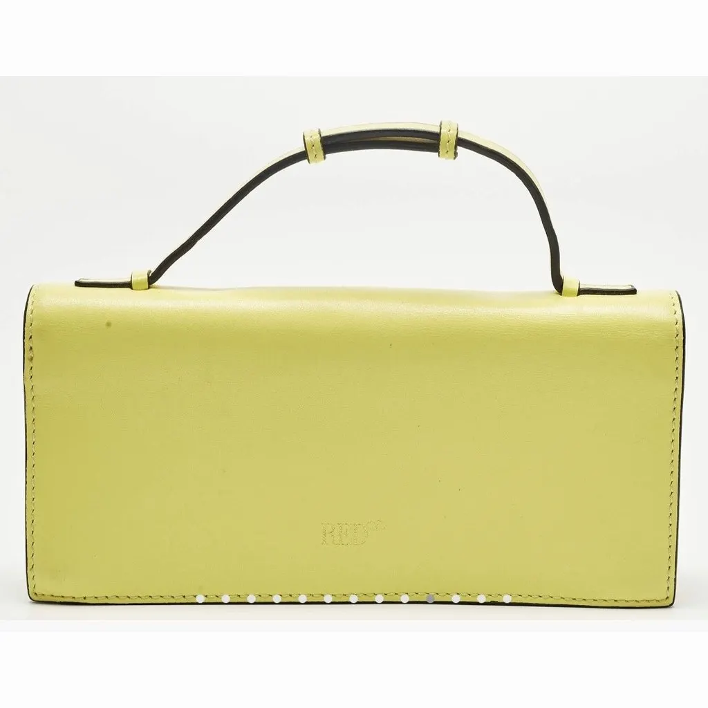 RED VALENTINO GARAVANI Clutch Yellow Leather Good - Back View